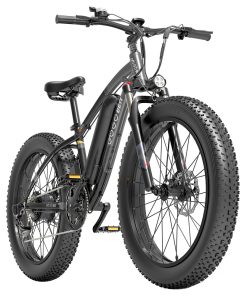 GOGOBEST GF600 Electric Bike 48V 13Ah Battery 1000W Motor 26x4.0 Inch Fat Tire Max Speed 40Km/h 110KM Power-assisted Mileage Range LCD Display IP54 Waterproof Aluminum Alloy Frame Shimano 7-speed Shift - Black Grey