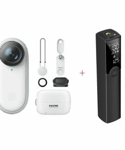 ADO & Insta360 GO2 XE Sports Camera Wifi 1440p 50fps Waterproof Action Camera & Electric Tire Inflator Air Pump - Model A