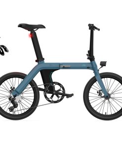 FIIDO D11 Folding Electric Moped Bicycle 20 Inches Tire 25km/h Max Speed Three Modes 11.6AH Lithium Battery 100km Range Adjustable Seat Dual Disc Brakes With LCD Display For Adults Teenagers + Mudguards - Blue