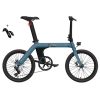 FIIDO D11 Folding Electric Moped Bicycle 20 Inches Tires 250W Motor 25km/h Max Speed Three Modes 36V 11.6AH Lithium Battery 100km Range Adjustable Seat Dual Disc Brakes With LCD Display For Adults Teenagers + Mudguards - Blue -rockbros-shop fiido d11 folding electric moped bicycle 20 250w motor blue 1617240855685