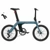 FIIDO D11 Folding Electric Moped Bicycle 20 Inches Tires 250W Motor 25km/h Max Speed Three Modes 36V 11.6AH Lithium Battery 100km Range Adjustable Seat Dual Disc Brakes With LCD Display For Adults Teenagers + Mudguards - Blue -rockbros-shop fiido d11 folding electric moped bicycle 20 250w motor blue 1617240855685