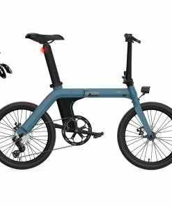 FIIDO D11 Folding Electric Moped Bicycle 20 Inches Tires 250W Motor 25km/h Max Speed Three Modes 36V 11.6AH Lithium Battery 100km Range Adjustable Seat Dual Disc Brakes With LCD Display For Adults Teenagers + Mudguards - Blue
