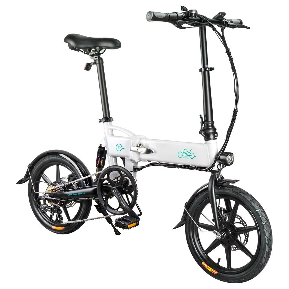 FIIDO D2S Folding Moped Electric Bike Gear Shifting Version City Bike Commuter Bike 16-inch Tires 250W Motor Max 25km/h SHIMANO 6 Speeds Shift 7.8Ah Battery - White 4 FIIDO D2S Folding Moped Electric Bike Gear Shifting Version City Bike Commuter Bike 16-inch Tires 250W Motor Max 25km/h SHIMANO 6 Speeds Shift 7.8Ah Battery - White - Image 2
