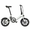 FIIDO D3 Pro Folding Electric Moped Bike 14 Inch City Bicycle Commuter Bike Max 25km/h Three Riding Modes 7.5Ah Lithium Battery Aluminium Alloy Body - White