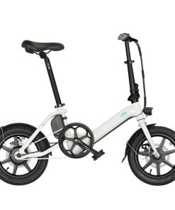 FIIDO D3 Pro Folding Electric Moped Bike 14 Inch City Bicycle Commuter Bike Max 25km/h Three Riding Modes 7.5Ah Lithium Battery Aluminium Alloy Body - White