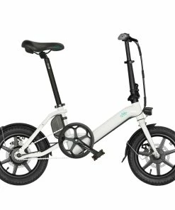 FIIDO D3 Pro Folding Electric Moped Bike 14 Inch City Bicycle Commuter Bike Max 25km/h Three Riding Modes 7.5Ah Lithium Battery Aluminium Alloy Body - White