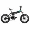 FIIDO M1 Pro Folding Electric Mountain Bike 20" Wheels 4 Inch Fat Wide Tires 500W Motor Shimano 7 Speed Derailleur 12.8Ah Lithium Battery Max Speed 40km/h Three Riding Modes Dual Disc Brake LCD Display 130KM Mileage Range - Black -rockbros-shop fiido m1 folding electric moped bike max 24km h black 1577067452537 1