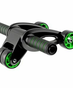 Folding Abdominal Wheel Home Fitness Equipment With Ergonomically Designed Handle - Black