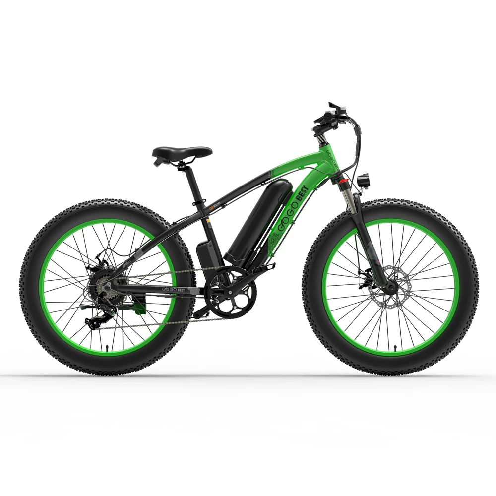 GOGOBEST GF600 Electric Bike 48V 13Ah Battery 1000W Motor 26x4.0 Inch Fat Tire Aluminum Alloy Frame Shimano 7-speed Shift Max Speed 40km/h 110KM Power-assisted Mileage Range LCD Display IP54 Waterproof - Black Green 4 GOGOBEST GF600 Electric Bike 48V 13Ah Battery 1000W Motor 26x4.0 Inch Fat Tire Aluminum Alloy Frame Shimano 7-speed Shift Max Speed 40km/h 110KM Power-assisted Mileage Range LCD Display IP54 Waterproof - Black Green - Image 2