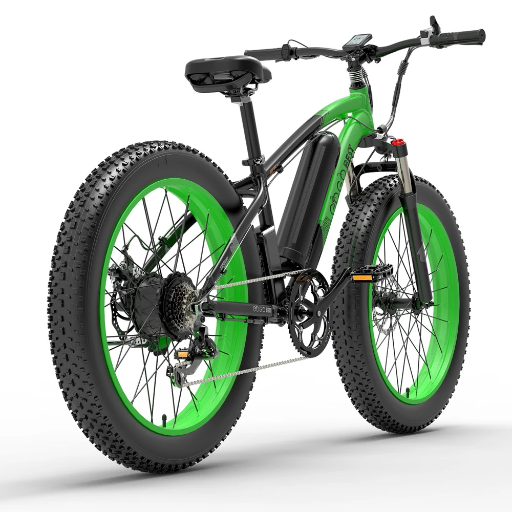 GOGOBEST GF600 Electric Bike 48V 13Ah Battery 1000W Motor 26x4.0 Inch Fat Tire Aluminum Alloy Frame Shimano 7-speed Shift Max Speed 40km/h 110KM Power-assisted Mileage Range LCD Display IP54 Waterproof - Black Green 6 GOGOBEST GF600 Electric Bike 48V 13Ah Battery 1000W Motor 26x4.0 Inch Fat Tire Aluminum Alloy Frame Shimano 7-speed Shift Max Speed 40km/h 110KM Power-assisted Mileage Range LCD Display IP54 Waterproof - Black Green - Image 4
