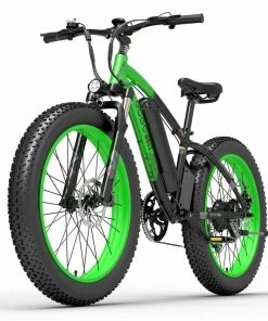 GOGOBEST GF600 Electric Bike 48V 13Ah Battery 1000W Motor 26x4.0 Inch Fat Tire Aluminum Alloy Frame Shimano 7-speed Shift Max Speed 40km/h 110KM Power-assisted Mileage Range LCD Display IP54 Waterproof - Black Green