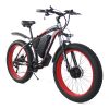GOGOBEST GF700 26*4.0 Fat Tire Electric Mountain Bike 17.5Ah Battery 500W Dual-Motor 6061 Aluminum Alloy Frame Max Speed 50km/h 70KM Power-assisted Range IP54 Hydraulic Disc Brake MTB Load 200kg - Black Red -rockbros-shop gogobest gf700 26 4 0 fat tire electric mountain bike black yellow 1636464268150
