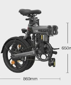 HIMO Z16 Folding Electric Bicycle 16 Inch 250W Motor Up To 80km Range Max Speed 25km/h 10Ah Removable Battery IPX7 Waterproof Smart Display Dual Disc Brake Global Version - White -rockbros-shop himo z16 folding electric bicycle 250w motor white 1587554513975