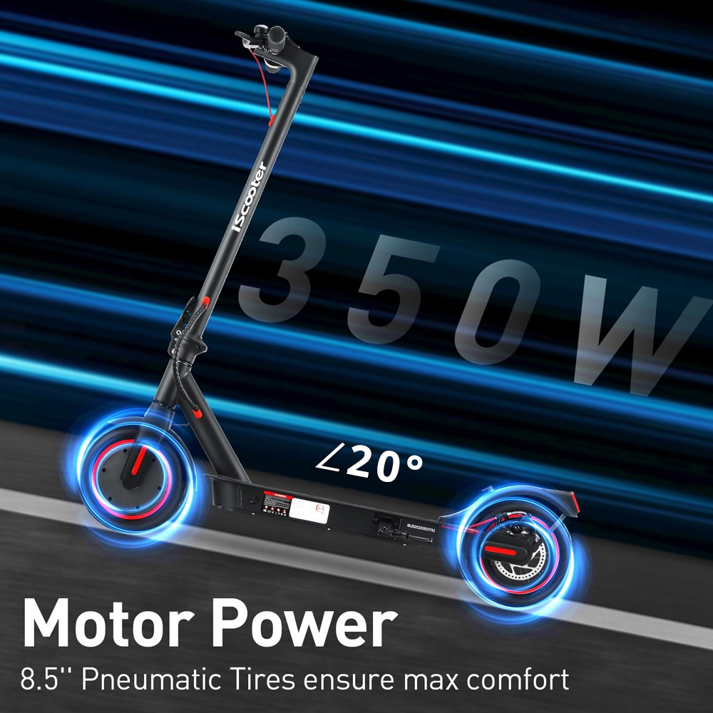 iScooter i9 Folding Electric Scooter 8.5 Inch Pneumatic Tire 350W Motor 7.5Ah Battery 30km/h Max Speed APP Control Black IScooter I9 Folding Electric Scooter 8.5 Inch Pneumatic Tire 350W Motor 7.5Ah Battery 30km/h Max Speed APP Control Black -rockbros-shop iScooter i9 Electric Scooter 7 5Ah Battery 350W Motor 507638 4