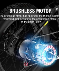 JANOBIKE H26 Electric Bicycle 48V 1000W Motor 12.8Ah Battery 26 Inch Fat Tire Snow, Mountain, City Bike - Black 7 JANOBIKE H26 Electric Bicycle 48V 1000W Motor 12.8Ah Battery 26 Inch Fat Tire Snow, Mountain, City Bike - Black -rockbros-shop janobike h26 electric bicycle 48v 1000w motor 12 8ah battery black 14bf98 1653706514800