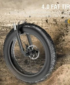 JANOBIKE H26 Electric Bicycle 48V 1000W Motor 12.8Ah Battery 26 Inch Fat Tire Snow, Mountain, City Bike - Black -rockbros-shop janobike h26 electric bicycle 48v 1000w motor 12 8ah battery black 89591e 1653706514800