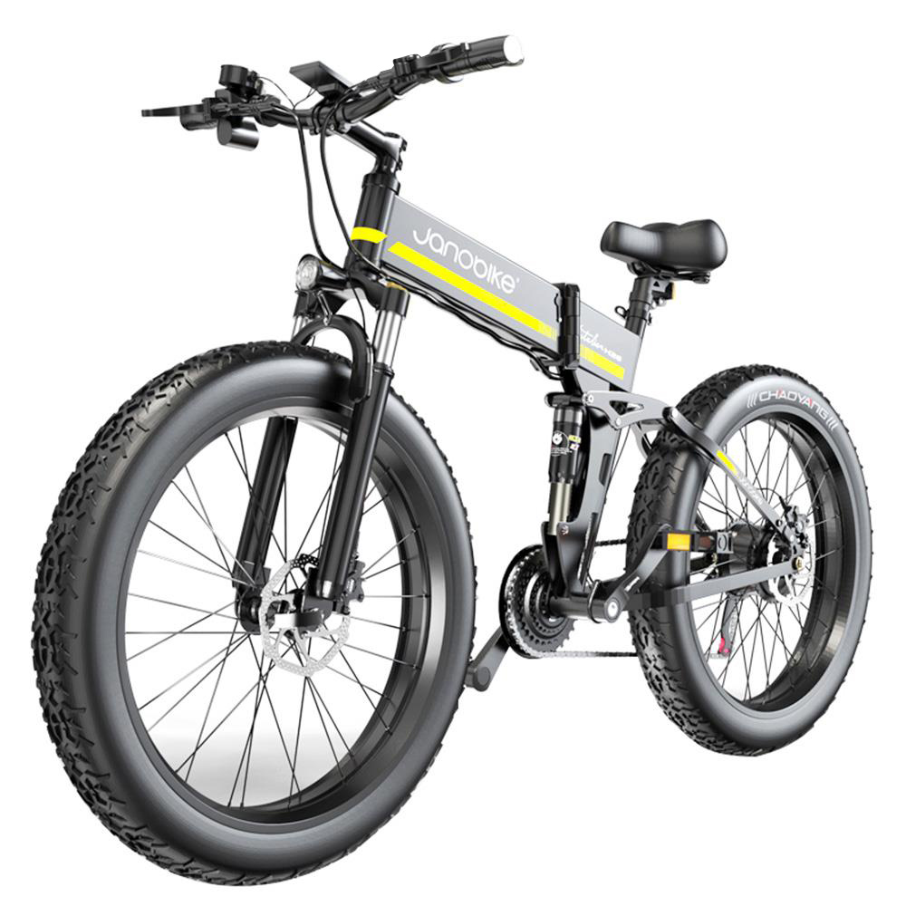 JANOBIKE H26 Electric Bicycle 48V 1000W Motor 12.8Ah Battery 26 Inch Fat Tire Snow, Mountain, City Bike - Black JANOBIKE H26 Electric Bicycle 48V 1000W Motor 12.8Ah Battery 26 Inch Fat Tire Snow, Mountain, City Bike - Black -rockbros-shop janobike h26 electric bicycle 48v 1000w motor 12 8ah battery black a21c1c 1653706514800