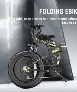 JANOBIKE H26 Electric Bicycle 48V 1000W Motor 12.8Ah Battery 26 Inch Fat Tire Snow, Mountain, City Bike - Black -rockbros-shop janobike h26 electric bicycle 48v 1000w motor 12 8ah battery black da4e5d 1653706514800