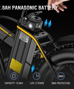 JANOBIKE E20 Fat Tire Electric Folding Mountain Bike 1000W Brushless Motor Aluminum Alloy Frame 7 Speed Gears 40km/h Removable Panasonic 48V 12.8Ah Battery Up To 50km Range 20" X 4.0 Snow Tire XOD Hydraulic Brake Smart Meter - Black 4 JANOBIKE E20 Fat Tire Electric Folding Mountain Bike 1000W Brushless Motor Aluminum Alloy Frame 7 Speed Gears 40km/h Removable Panasonic 48V 12.8Ah Battery Up To 50km Range 20" X 4.0 Snow Tire XOD Hydraulic Brake Smart Meter - Black -rockbros-shop janobike t10 folding electric scooter 23ah 1000w x2 motor black 1625907575760