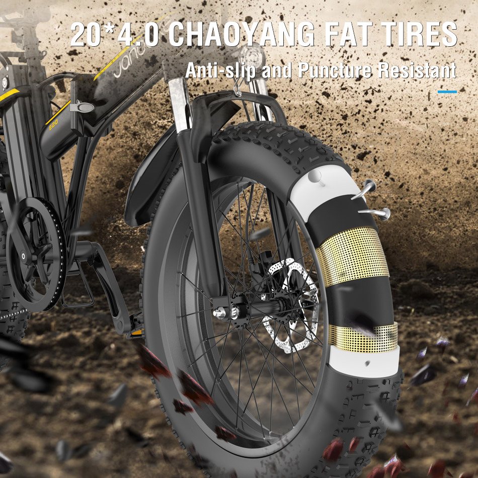 JANOBIKE E20 Fat Tire Electric Folding Mountain Bike 1000W Brushless Motor Aluminum Alloy Frame 7 Speed Gears 40km/h Removable Panasonic 48V 12.8Ah Battery up to 50km Range 20" x 4.0 Snow Tire XOD Hydraulic Brake Smart Meter - Black JANOBIKE E20 Fat Tire Electric Folding Mountain Bike 1000W Brushless Motor Aluminum Alloy Frame 7 Speed Gears 40km/h Removable Panasonic 48V 12.8Ah Battery Up To 50km Range 20" X 4.0 Snow Tire XOD Hydraulic Brake Smart Meter - Black -rockbros-shop janobike t10 folding electric scooter 23ah 1000w x2 motor black 1625907575775