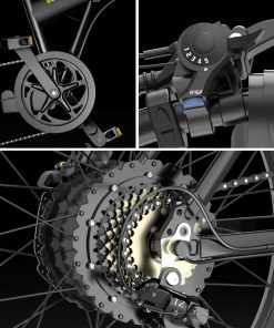 JANOBIKE E20 Fat Tire Electric Folding Mountain Bike 1000W Brushless Motor Aluminum Alloy Frame 7 Speed Gears 40km/h Removable Panasonic 48V 12.8Ah Battery Up To 50km Range 20" X 4.0 Snow Tire XOD Hydraulic Brake Smart Meter - Black 5 JANOBIKE E20 Fat Tire Electric Folding Mountain Bike 1000W Brushless Motor Aluminum Alloy Frame 7 Speed Gears 40km/h Removable Panasonic 48V 12.8Ah Battery Up To 50km Range 20" X 4.0 Snow Tire XOD Hydraulic Brake Smart Meter - Black -rockbros-shop janobike t10 folding electric scooter 23ah 1000w x2 motor black 1625907575807