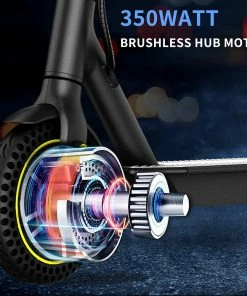 HappyRun HR365 MAX Folding Electric Scooter 10 Inch Honeycomb Tire 10.4Ah Battery 350W Brushless Motor 25km/h Max Speed Up To 35KM Range Electronic + Disc Brake - Black -rockbros-shop janobike t10 folding electric scooter 23ah 1000w x2 motor black 1629949300232 3
