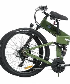 KAISDA K1-V Electric Bike 26 Inch Foldable Mountain Bike 250W Motor 25Km/h Max Speed 36V 10.4Ah Battery 70KM Max Range 120KG Max Load - Army Green -rockbros-shop kaisda k1 v electric bike 26 inch mountain bike army green 0a2a55 1658145848831
