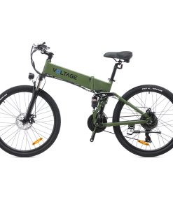 KAISDA K1-V Electric Bike 26 Inch Foldable Mountain Bike 250W Motor 25Km/h Max Speed 36V 10.4Ah Battery 70KM Max Range 120KG Max Load - Army Green