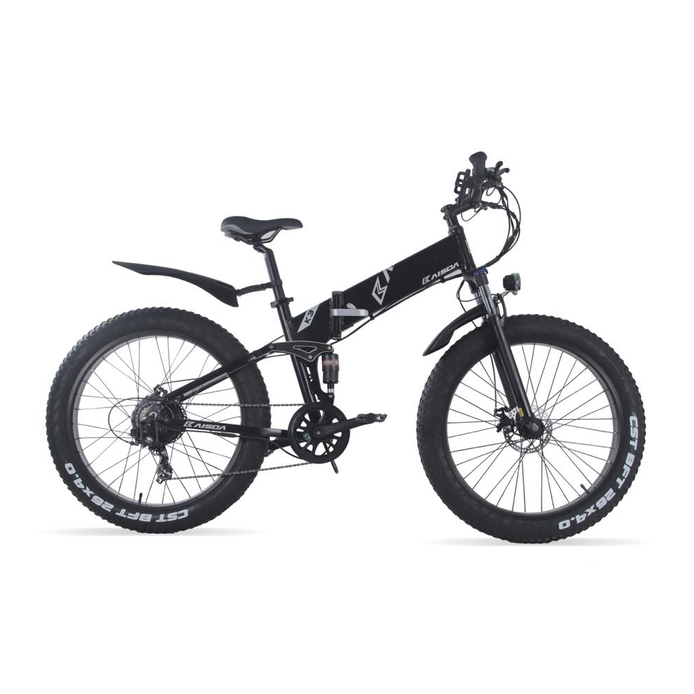 KAISDA K3 26*4.0 inch Fat Tire Off-road Folding Electric Moped Folding Bike Mountain Bicycle 500W Motor SHIMANO 7-Speeds Derailleur LCD Display 10Ah Battery Max Speed 32km/h Aluminum alloy Frame - Black KAISDA K3 26*4.0 Inch Fat Tire Off-road Folding Electric Moped Folding Bike Mountain Bicycle 500W Motor SHIMANO 7-Speeds Derailleur LCD Display 10Ah Battery Max Speed 32km/h Aluminum Alloy Frame - Black -rockbros-shop kaisda k2 20 inch fat tire 500w folding electric moped bike grey 1629107066793