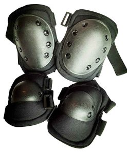 Bike & Scooter Knee And Elbow Pads Outdoor Hiking Mountain Safety Gear - Black