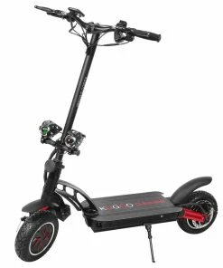 KUGOO G-Booster Folding Electric Scooter 10 Inch Tires 2*800W Dual Motors 3 Speed Modes Max 55Km/h Speed 48V 23AH Battery For 85KM Range Max Load 120KG Dual Disc Brakes With Seat - Black -rockbros-shop kugoo g booster electric scooter black 20191121074613460