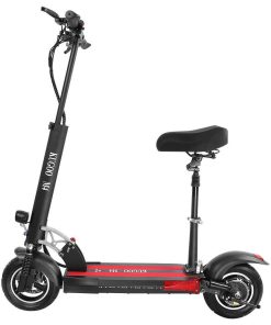KugooKirin M4 Folding Electric Off Road Scooter 10 Inch Pneumatic Tires 500W Brushless 10Ah Battery Motor 3 Speed Modes Dual Disc Brake Max Speed 45KM/h LED Display 45KM Long Range With Seat - Black