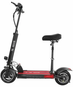 KugooKirin M4 Folding Electric Off Road Scooter 10 Inch Pneumatic Tires 500W Brushless 10Ah Battery Motor 3 Speed Modes Dual Disc Brake Max Speed 45KM/h LED Display 45KM Long Range With Seat - Black