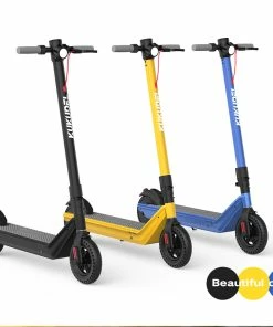 Kukudel 856 Folding Electric Scooter 8.5 Inch Tire 350W Motor 36V 7.5Ah Battery Max Speed 25km/h LCD Display 22-26km Max Range Aluminium Alloy Body - Yellow