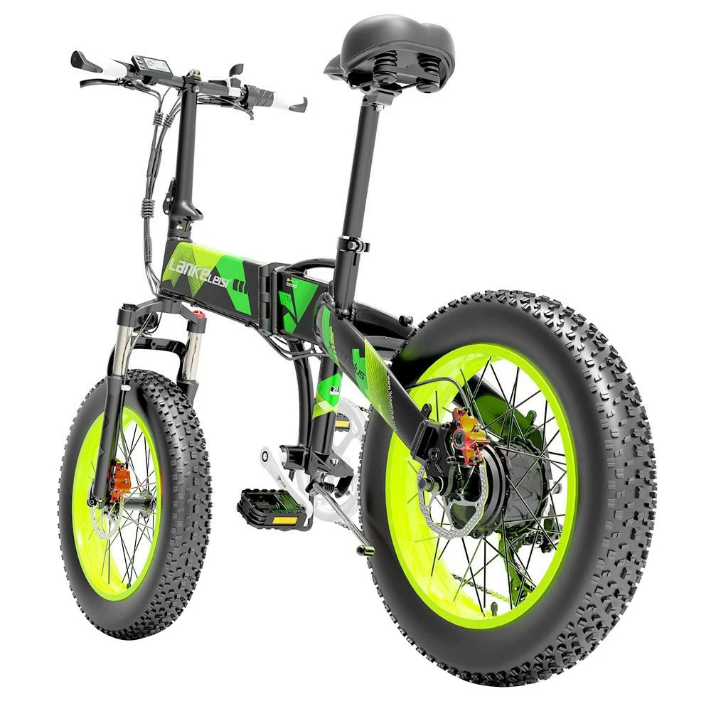LANKELEISI X2000 PLUS Moped Electric Bike Folding Bike 12.8Ah 48V 1000W 40km/h Max Speed Max Load 150kg - Green 5 LANKELEISI X2000 PLUS Moped Electric Bike Folding Bike 12.8Ah 48V 1000W 40km/h Max Speed Max Load 150kg - Green - Image 3