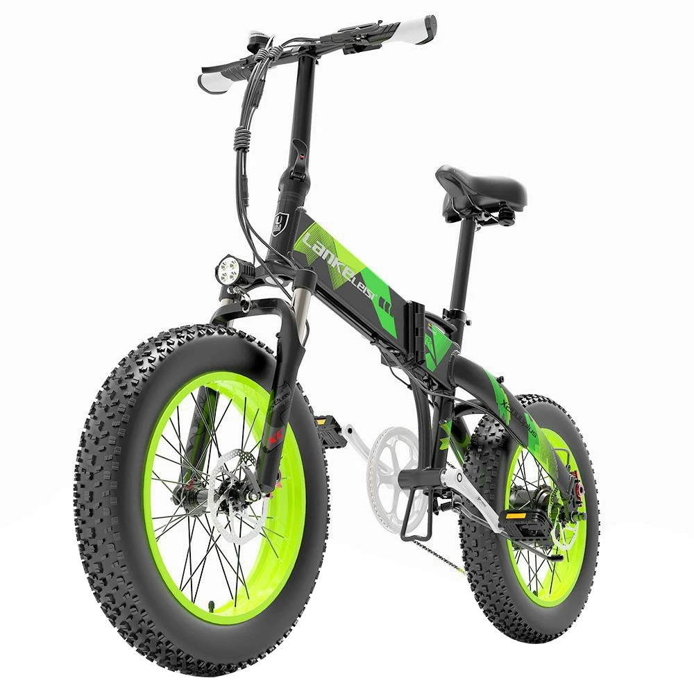 LANKELEISI X2000 PLUS Moped Electric Bike Folding Bike 12.8Ah 48V 1000W 40km/h Max Speed Max Load 150kg - Green 4 LANKELEISI X2000 PLUS Moped Electric Bike Folding Bike 12.8Ah 48V 1000W 40km/h Max Speed Max Load 150kg - Green - Image 2