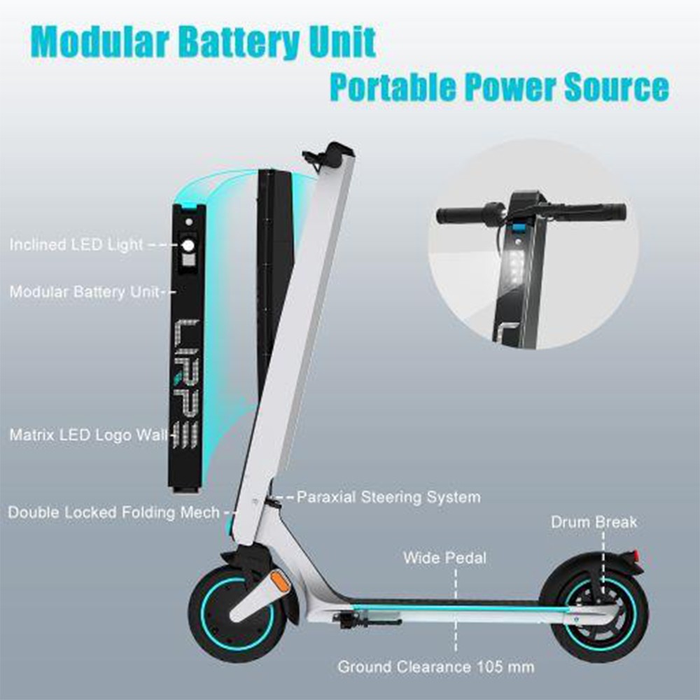 Lirpe R1 Modular Electric Scooter 8.5 Inch Tire 350W Motor 32Km/h Max Speed 36V 7.8Ah Battery 45KM Range APP Control Removable Battery - EU Lirpe R1 Modular Electric Scooter 8.5 Inch Tire 350W Motor 32Km/h Max Speed 36V 7.8Ah Battery 45KM Range APP Control Removable Battery - EU -rockbros-shop lirpe r1 modular electric scooter eu 570efc 1668067022148