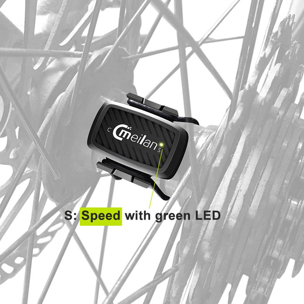 Meilan C1 Bicycle Speed & Cadence Sensor BT4.0 / ANT+ Wireless Connect With LED Light - Black Meilan C1 Bicycle Speed & Cadence Sensor BT4.0 / ANT+ Wireless Connect With LED Light - Black -rockbros-shop meilan c1 bicycle speed and cadence sensor black 1574132357126