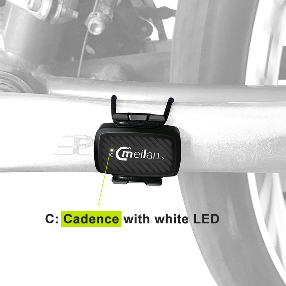 Meilan C1 Bicycle Speed & Cadence Sensor BT4.0 / ANT+ Wireless Connect With LED Light - Black Meilan C1 Bicycle Speed & Cadence Sensor BT4.0 / ANT+ Wireless Connect With LED Light - Black -rockbros-shop meilan c1 bicycle speed and cadence sensor black 1574132357430