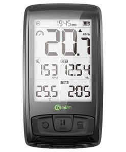 Meilan M4 Bike Computer Wireless Speedometer Odometer 2.5 Inch IML Mirror Surface Screen - Black