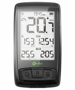 Meilan M4 Bike Computer Wireless Speedometer Odometer 2.5 Inch IML Mirror Surface Screen - Black