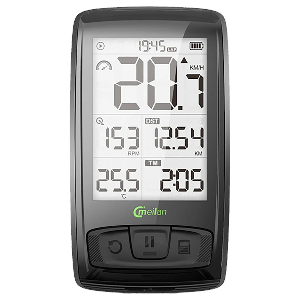 Meilan M4 Bike Computer Wireless Speedometer Odometer 2.5 Inch IML Mirror Surface Screen - Black 3 Meilan M4 Bike Computer Wireless Speedometer Odometer 2.5 Inch IML Mirror Surface Screen - Black
