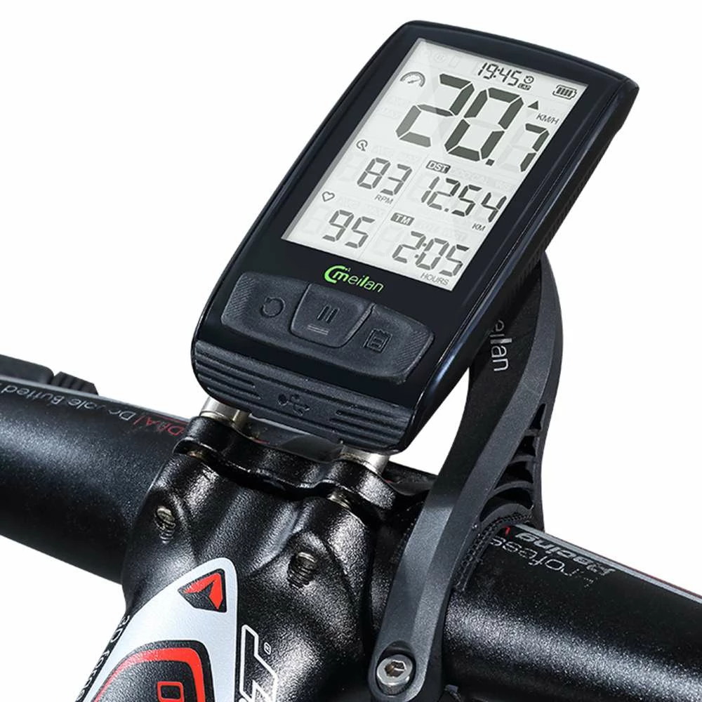 Meilan M4 Bike Computer Wireless Speedometer Odometer 2.5 Inch IML Mirror Surface Screen - Black 5 Meilan M4 Bike Computer Wireless Speedometer Odometer 2.5 Inch IML Mirror Surface Screen - Black - Image 3