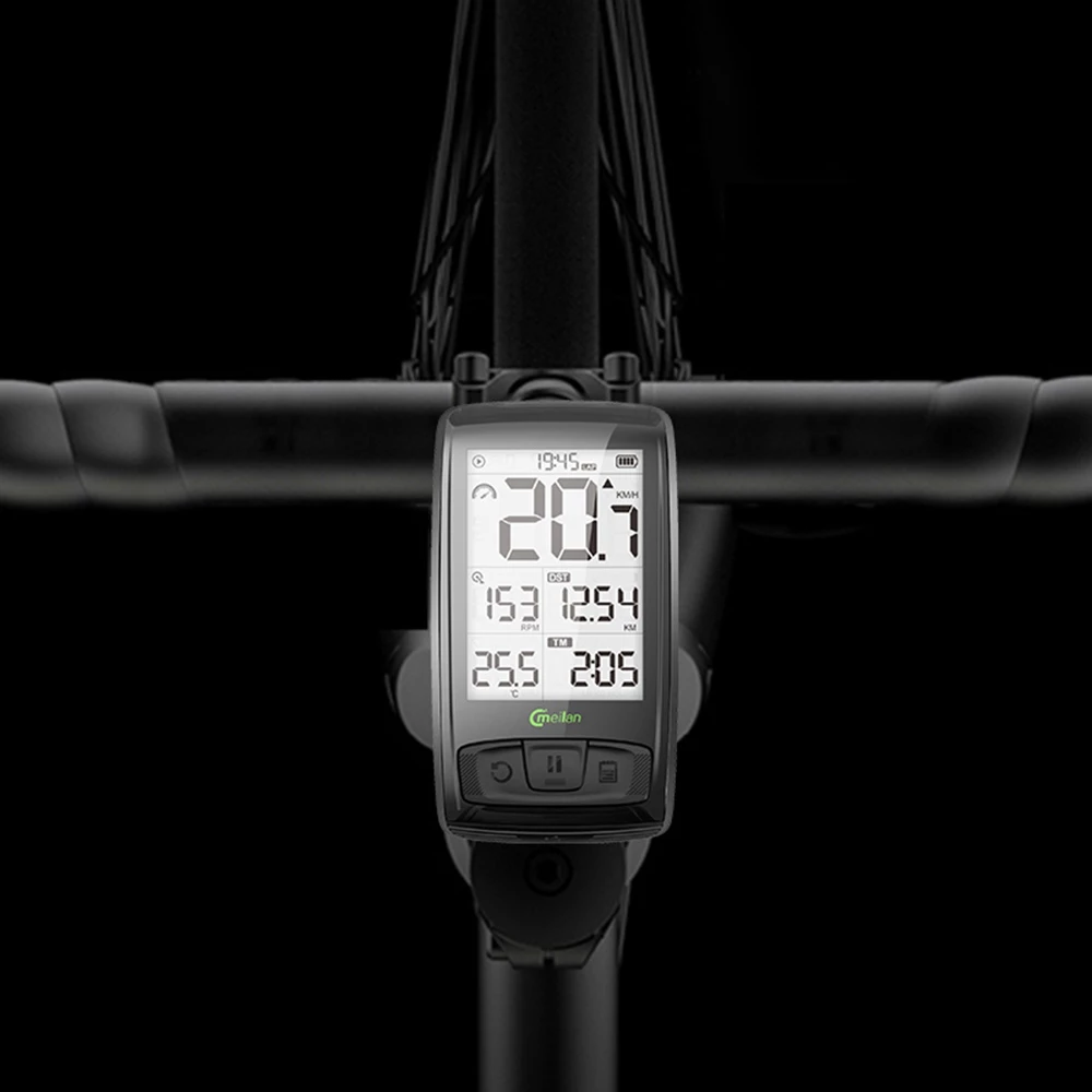 Meilan M4 Bike Computer Wireless Speedometer Odometer 2.5 Inch IML Mirror Surface Screen - Black 7 Meilan M4 Bike Computer Wireless Speedometer Odometer 2.5 Inch IML Mirror Surface Screen - Black - Image 5