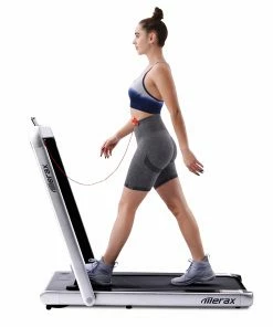 Merax 2.25 HP Electric Folding Treadmill 2-in-1 Running Machine With Remote Control/LED Display Fully Assembled Portable - Silver -rockbros-shop merax 2 25 hp electric folding treadmill black 1611369804064 3