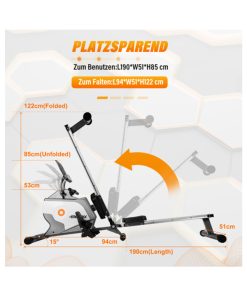 Merax Folding Rowing Machine With Magnetic Tension System LED Monitor For Fitness Compact Folding Design - Black -rockbros-shop merax folding rowing machine with magnetic tension led monitor 1620800136033