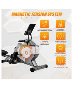 Merax Folding Rowing Machine With Magnetic Tension System LED Monitor For Fitness Compact Folding Design - Black -rockbros-shop merax folding rowing machine with magnetic tension led monitor 1620800136065