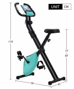 Merax X-Bike Lite Magnetic Foldable Exercise Bike With Padded Seat And LCD Console - Blue -rockbros-shop merax magnetic foldable exercise bike red 1599465661875 1