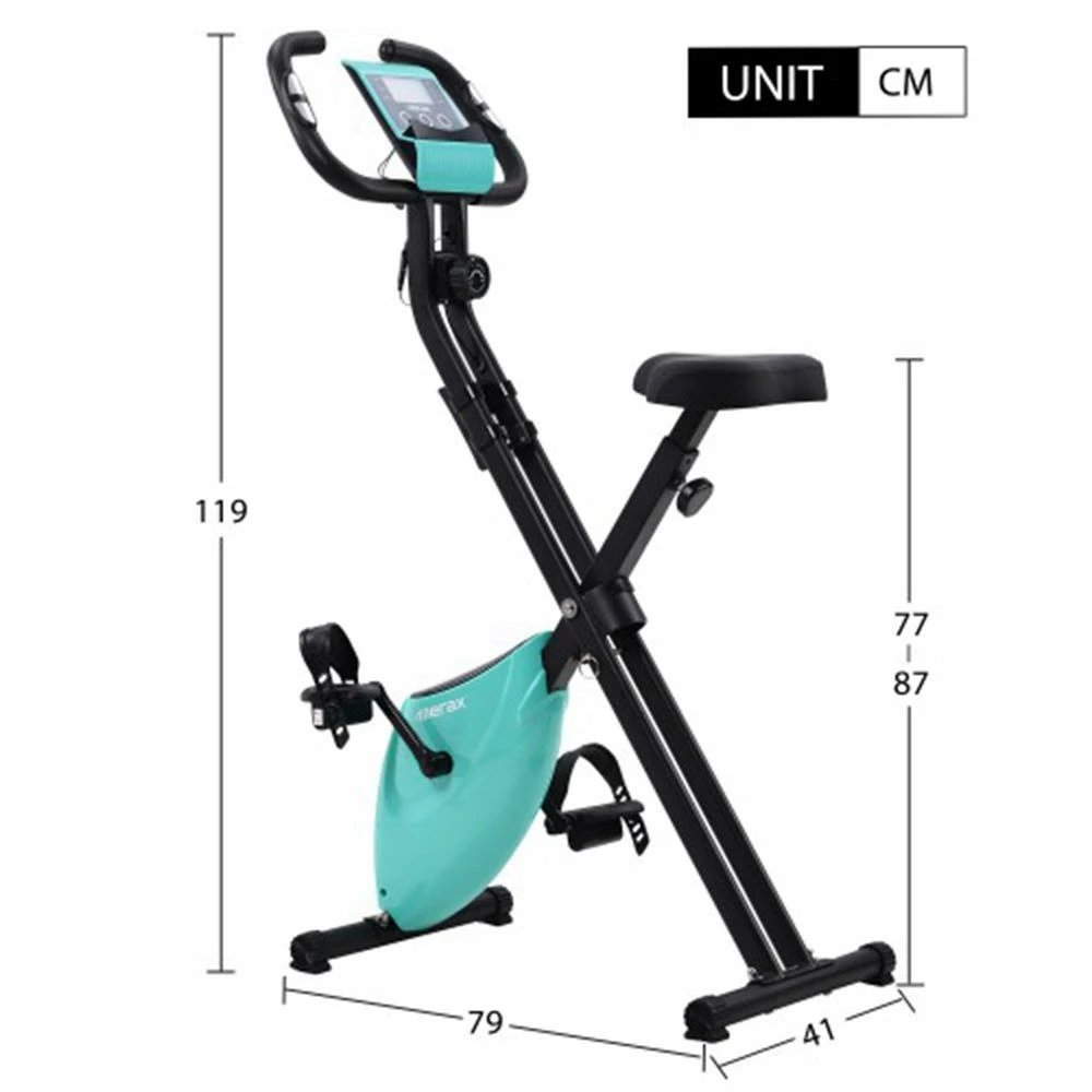 Merax X-Bike Lite Magnetic Foldable Exercise Bike With Padded Seat And LCD Console - Blue 7 Merax X-Bike Lite Magnetic Foldable Exercise Bike With Padded Seat And LCD Console - Blue - Image 5