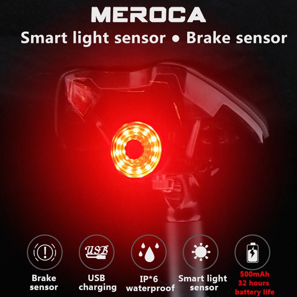 MEROCA WR15 Smart Bike Tail Light Brake Sensing Bicycle Rear Flashlight with 500mAh Battery 7 Light Modes for Saddle MEROCA WR15 Smart Bike Tail Light Brake Sensing Bicycle Rear Flashlight With 500mAh Battery 7 Light Modes For Saddle -rockbros-shop meroca wr15 bike saddle smart brake sensing tail light 464da0 1653478954647
